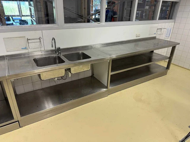 Rvs spoel- en werktafel - afbeelding 1 van  6