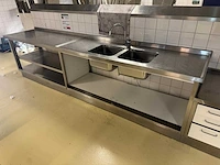 Rvs spoel- en werktafel - afbeelding 1 van  5