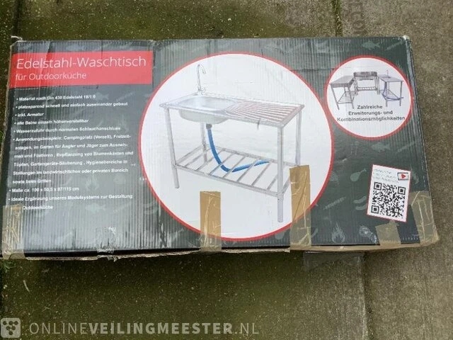 Rvs spoeltafel met gootsteen voor buiten westfalia, 2304-01 - afbeelding 3 van  3