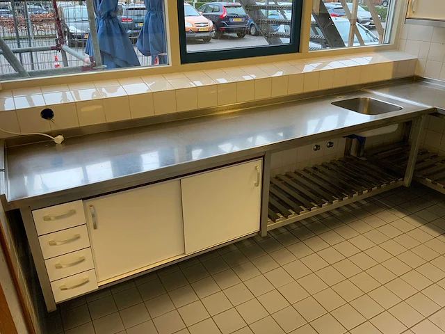 Rvs spoeltafel (wandgemonteerd) - afbeelding 1 van  7