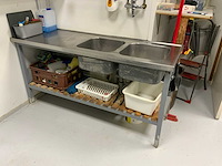 Rvs-stalen dubbele spoeltafel - afbeelding 1 van  3