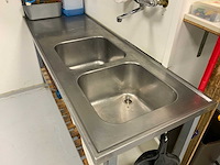 Rvs-stalen dubbele spoeltafel - afbeelding 3 van  3