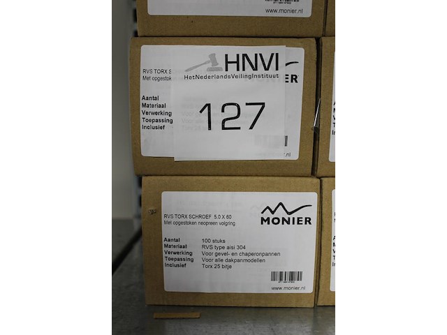 Rvs torx schroeven 5.0 x 60 met opgestoken neopreenring, 24 doosjes - afbeelding 2 van  2