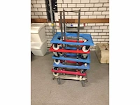 Rvs trolleywagen inclusief diverse trolleys. - afbeelding 2 van  3