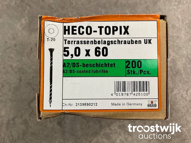 Rvs vlonderschroef 5x60 mm - afbeelding 4 van  5