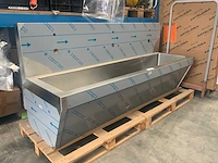 Rvs wand wastafel 210cm - afbeelding 1 van  13