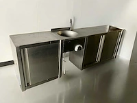 Rvs wandmeubel | 200 cm - afbeelding 1 van  3