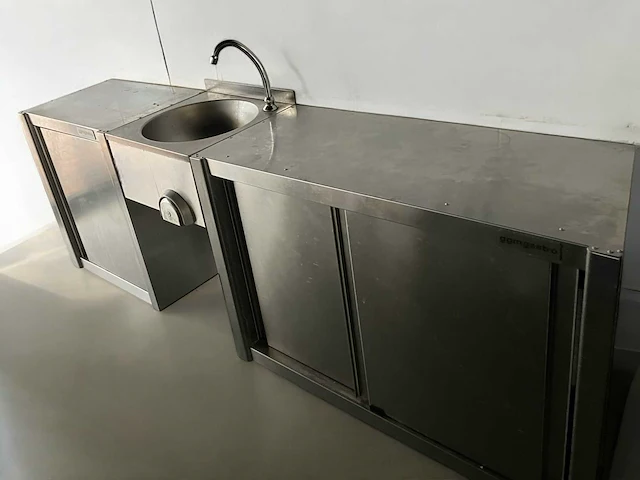 Rvs wandmeubel | 200 cm - afbeelding 2 van  3