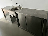 Rvs wandmeubel | 200 cm - afbeelding 2 van  3