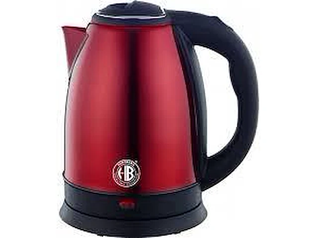 Rvs waterkoker rood - afbeelding 1 van  4