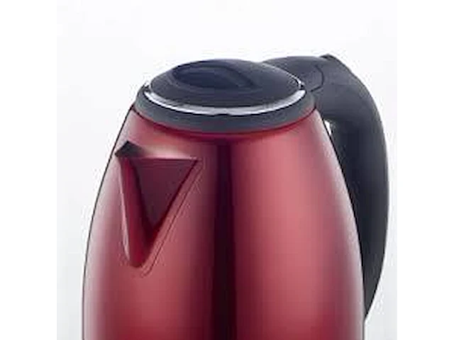 Rvs waterkoker rood - afbeelding 2 van  4