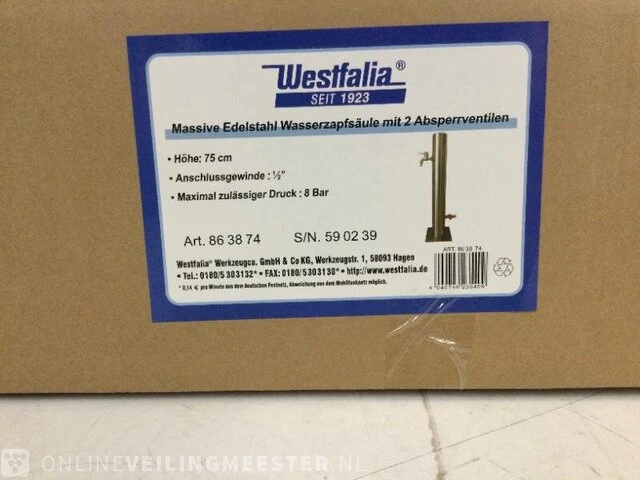 Rvs watertapzuil westfalia , 863874, zilver - afbeelding 3 van  3