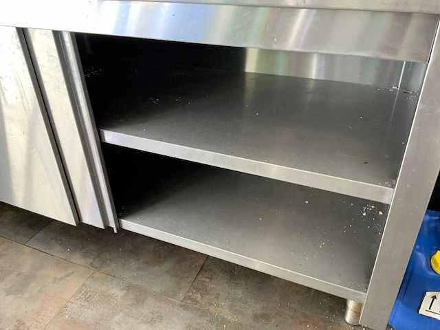 Rvs werkbank met schuifdeuren - afbeelding 3 van  5