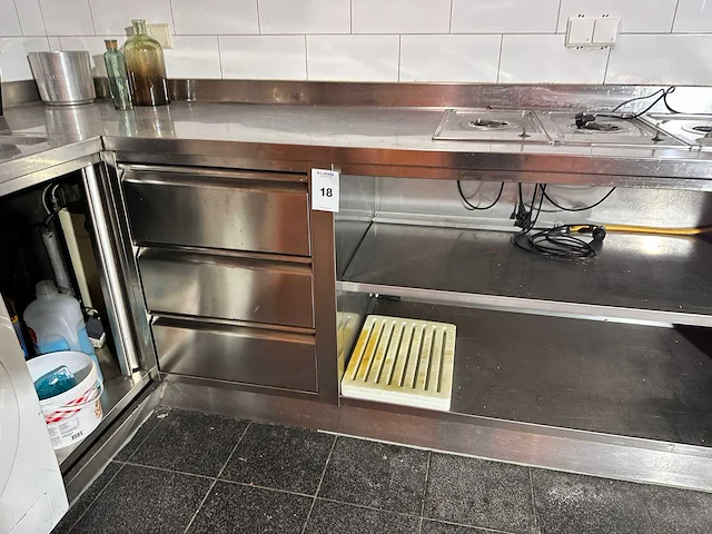 Rvs werktafel compleet 400cm - afbeelding 3 van  3
