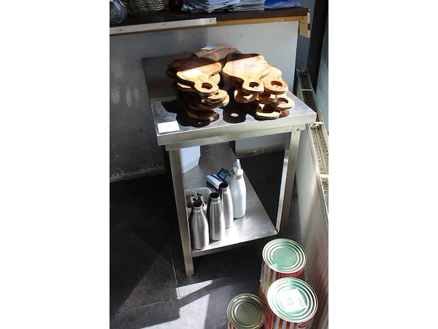 Rvs werktafel maxima met onderplateau. afmeting 100 x 60 x 87 cm. - afbeelding 2 van  2