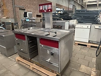 Rvs werktafel met 2x dubbele frituur rubbens