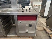 Rvs werktafel met 2x dubbele frituur rubbens - afbeelding 4 van  6