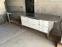 Rvs werktafel met 8 lades - afbeelding 1 van  7