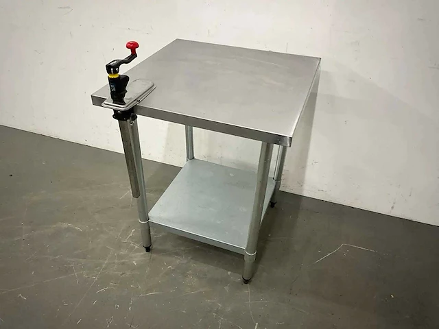 Rvs werktafel met blikopener - afbeelding 1 van  4