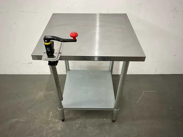 Rvs werktafel met blikopener - afbeelding 3 van  4