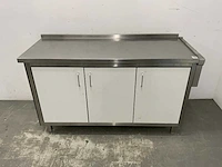 Rvs werktafel met gesloten onderbouw - afbeelding 1 van  8