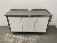 Rvs werktafel met gesloten onderbouw - afbeelding 1 van  8