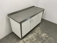 Rvs werktafel met gesloten onderbouw - afbeelding 4 van  8