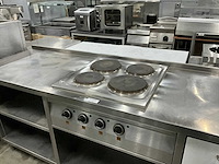 Rvs werktafel met kookplaat - afbeelding 3 van  5