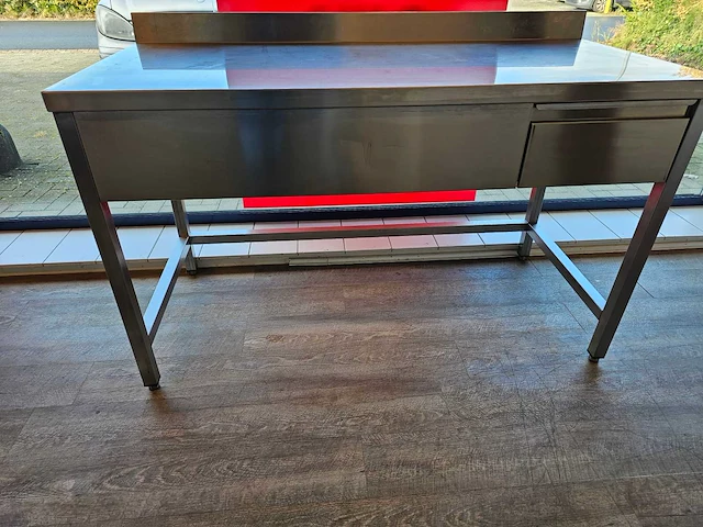 Rvs werktafel met lade 150cm - afbeelding 1 van  4