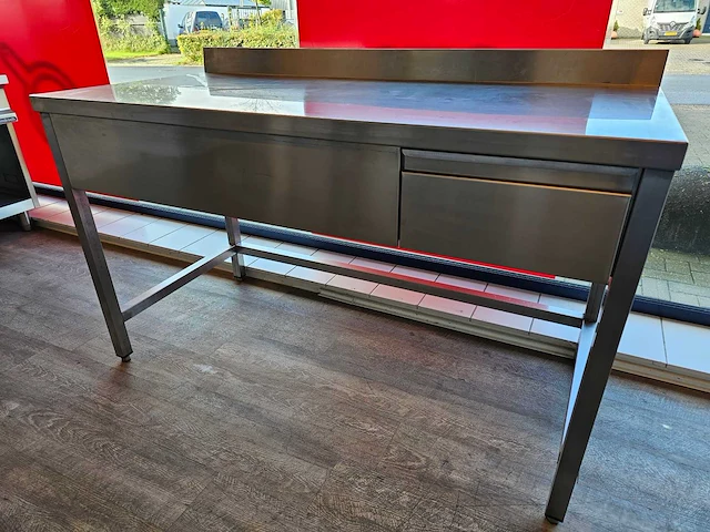 Rvs werktafel met lade 150cm - afbeelding 2 van  4