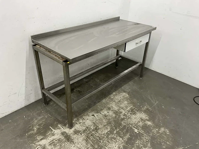 Rvs werktafel met lade - afbeelding 3 van  7