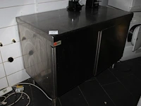 Rvs werktafel met onderkast. afmeting 130 x 70 x 90 cm. let op: exclusief inhoud. - afbeelding 1 van  2