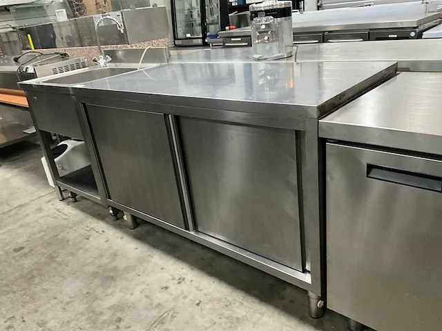 Rvs werktafel met onderkast - afbeelding 1 van  5