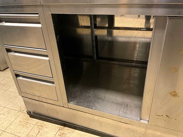 Rvs werktafel met onderkast - afbeelding 5 van  9