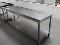 Rvs werktafel met onderplateau. afmeting 200 x 70 x 91 cm. - afbeelding 2 van  3