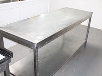 Rvs werktafel met onderplateau. afmeting 200 x 70 x 91 cm. - afbeelding 3 van  3