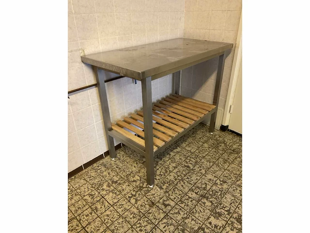Rvs werktafel met onderschap - afbeelding 2 van  4