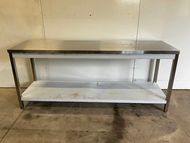 Rvs werktafel met onderschap - afbeelding 2 van  4