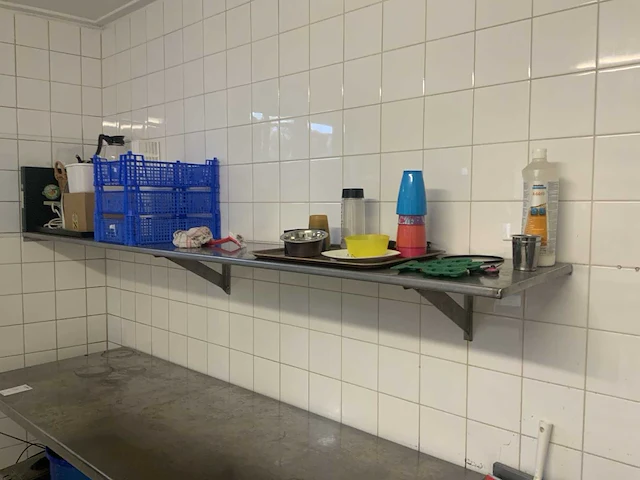 Rvs werktafel met schappen (2x) - afbeelding 3 van  5
