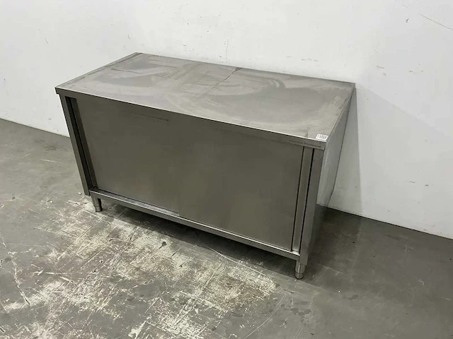 Rvs werktafel met schuifdeuren - afbeelding 1 van  6