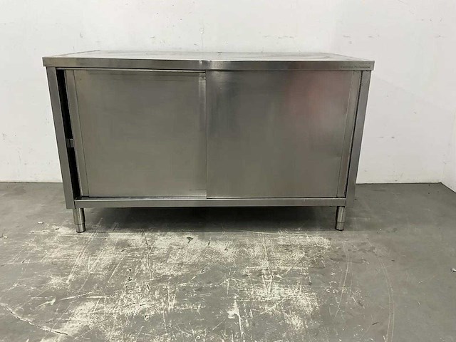 Rvs werktafel met schuifdeuren - afbeelding 6 van  6