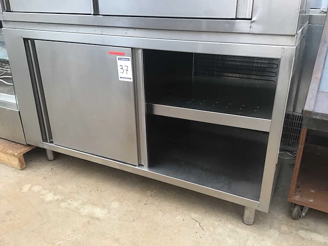 Rvs werktafel met schuifdeuren - afbeelding 3 van  4