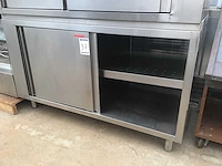 Rvs werktafel met schuifdeuren - afbeelding 3 van  4