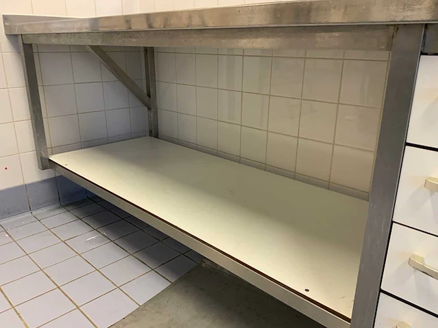 Rvs werktafel met spoelbak (wandgemonteerd) - afbeelding 5 van  8
