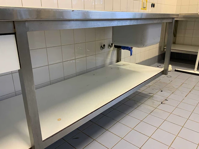 Rvs werktafel met spoelbak (wandgemonteerd) - afbeelding 6 van  8