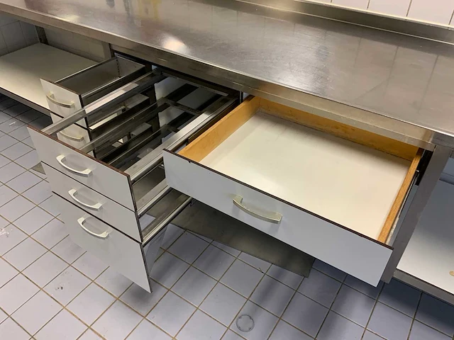 Rvs werktafel met spoelbak (wandgemonteerd) - afbeelding 7 van  8