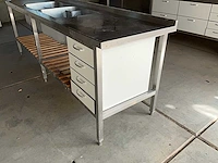 Rvs werktafel met spoelbakken - afbeelding 3 van  8