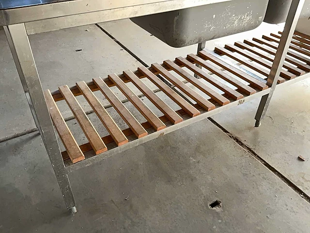 Rvs werktafel met spoelbakken - afbeelding 6 van  8