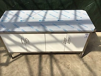 Rvs werktafel met trespa kasten - afbeelding 2 van  6