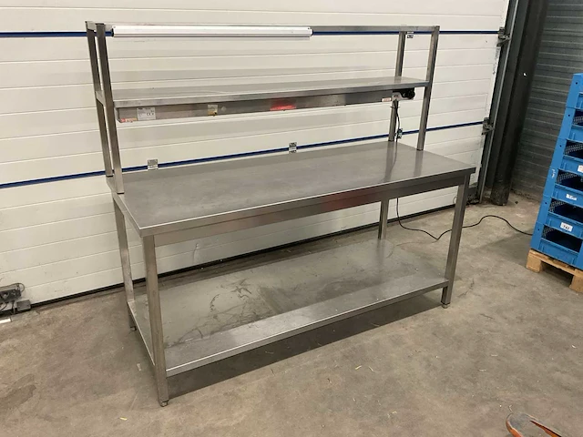 Rvs werktafel met warmhoudbrug - afbeelding 1 van  4